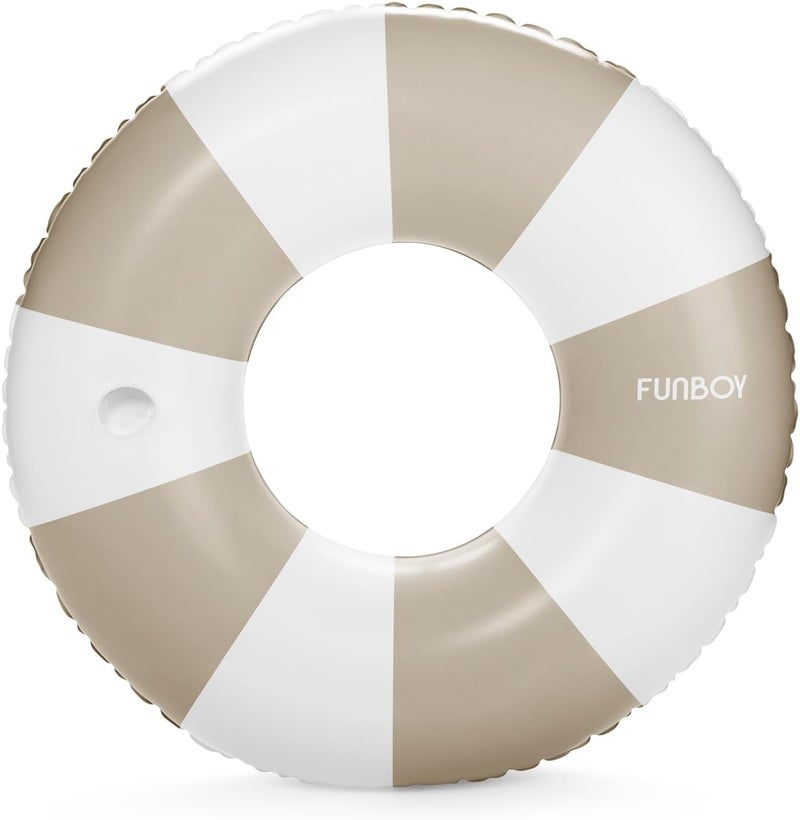 FUNBOY Giant Vintage Stripe Inflatable Tube Pool Float with Cup Holder 48" | Large Pool Float for Adults | Inner Tube Swimming Pool Toys Swim Rings | Pool Lounger Float for Pool Party & Summer - Image 1